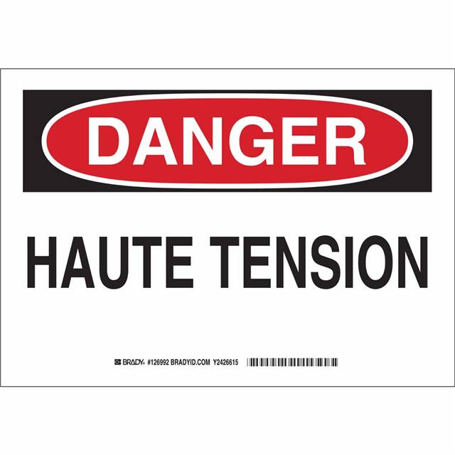 126993 B555 10X14 BLK/RED/WHT DANGER HA