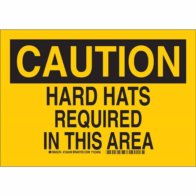 124251 B401 10X14 BLK/YEL CAUTION HARD