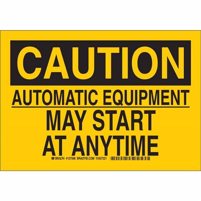 127601 B302 10X14 BLK/YEL CAUTION AUTOM