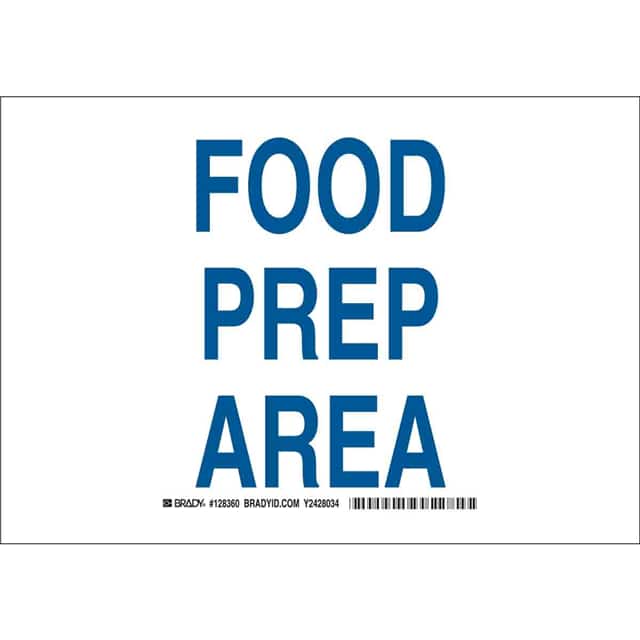 128361 B555 10X14 BLU/WHT FOOD PREP ARE