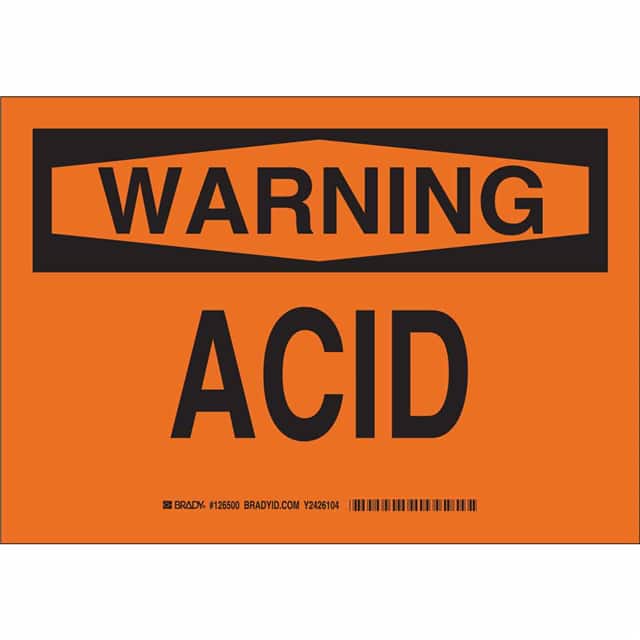 126499 B401 7X10 BLK/ORG WARNING ACID
