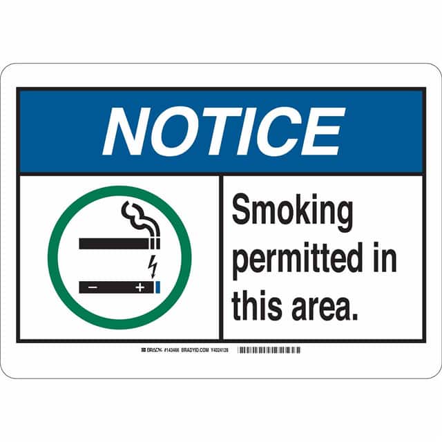 143462 B-555 10X14 SMOKING PERMITTED IN