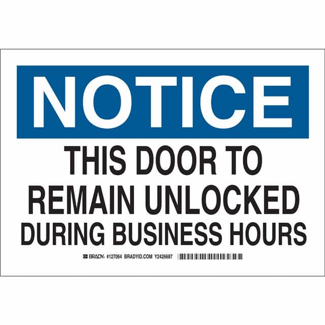 127066 B401 10X14 BLK/BLU/WHT NOTICE TH