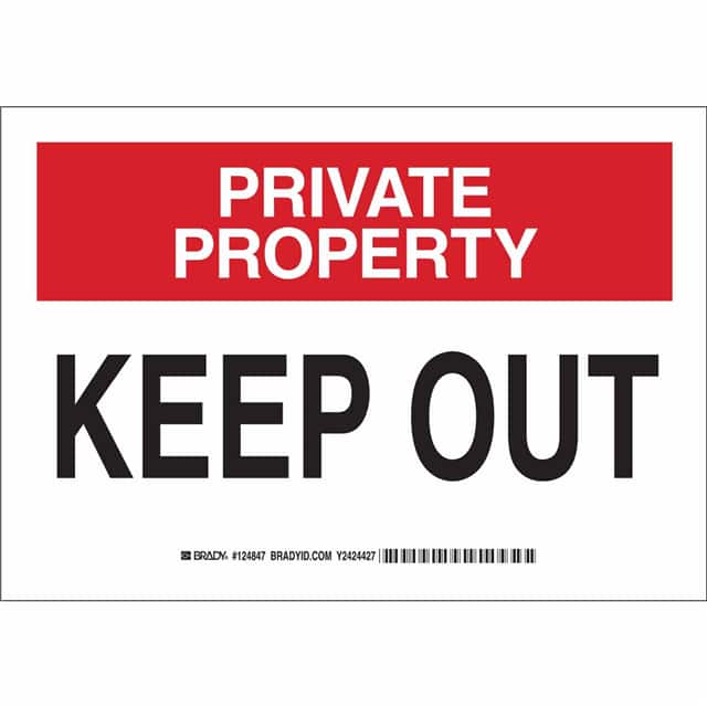 124849 B401 10X14 BLK/RED/WHT PRIVATE P