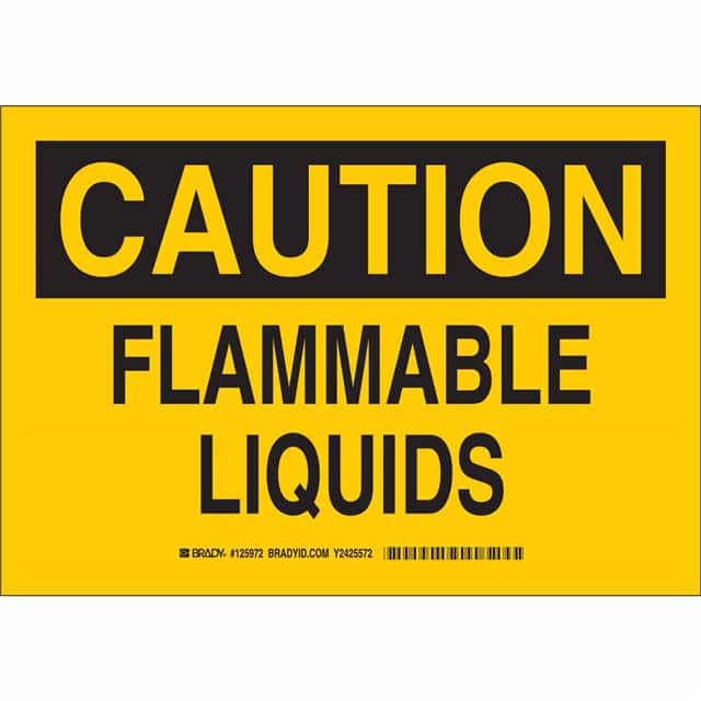 125970 B555 7X10 BLK/YEL CAUTION FLAMMA