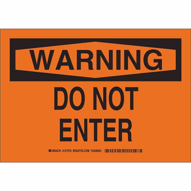 127069 B401 7X10 BLK/ORG WARNING DO NOT
