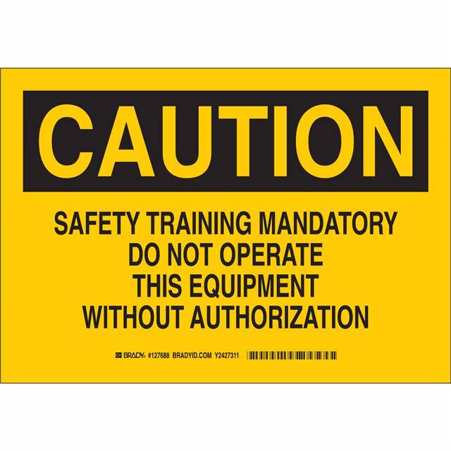 127687 B401 7X10 BLK/YEL CAUTION SAFETY