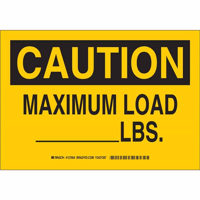 127666 B401 10X14 BLK/YEL CAUTION MAXIM