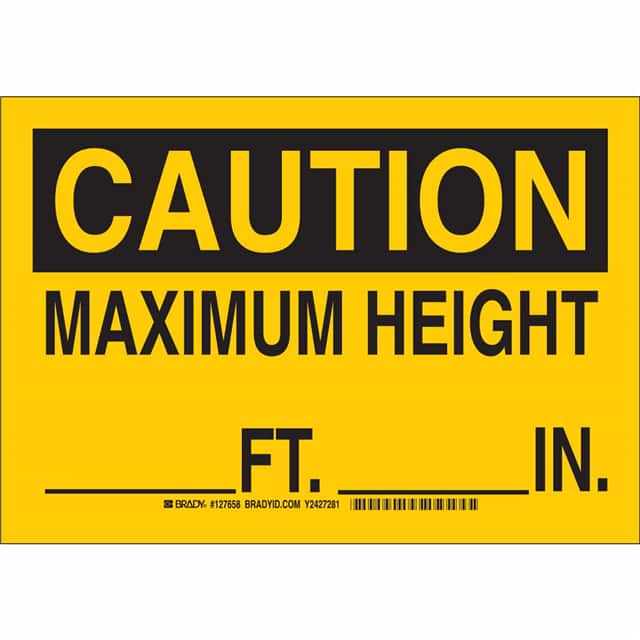 127658 B302 7X10 BLK/YEL CAUTION MAXIMU
