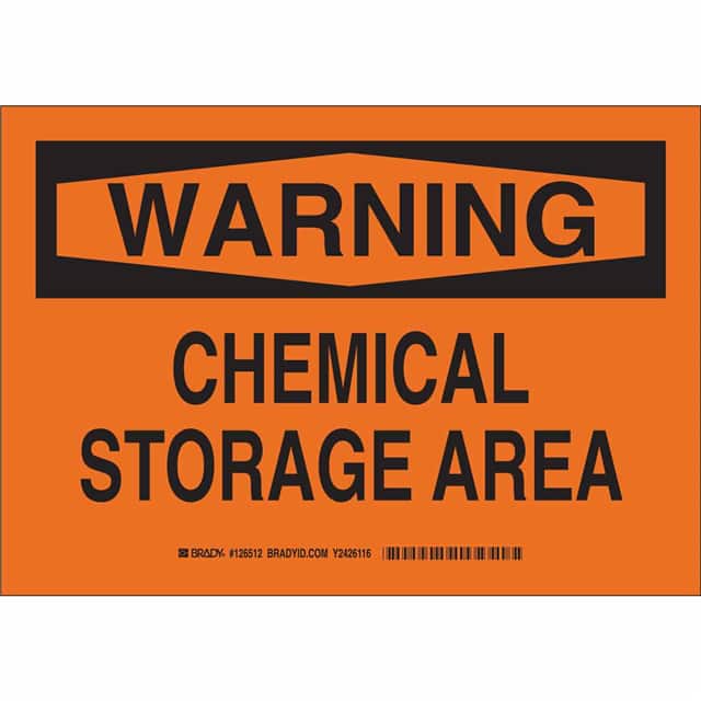 126513 B555 10X14 BLK/ORG WARNING CHEMI