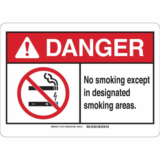 143470 B-401 10X14 NO SMOKING-DESIGNATE