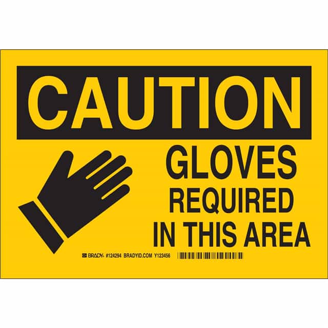 124296 B401 10X14 BLK/YEL CAUTION GLOVE