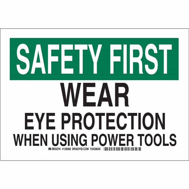128968 B401 10X14 BLK/GRN/WHT SAFETY FI