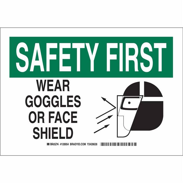 128957 B302 10X14 BLK/GRN/WHT SAFETY FI