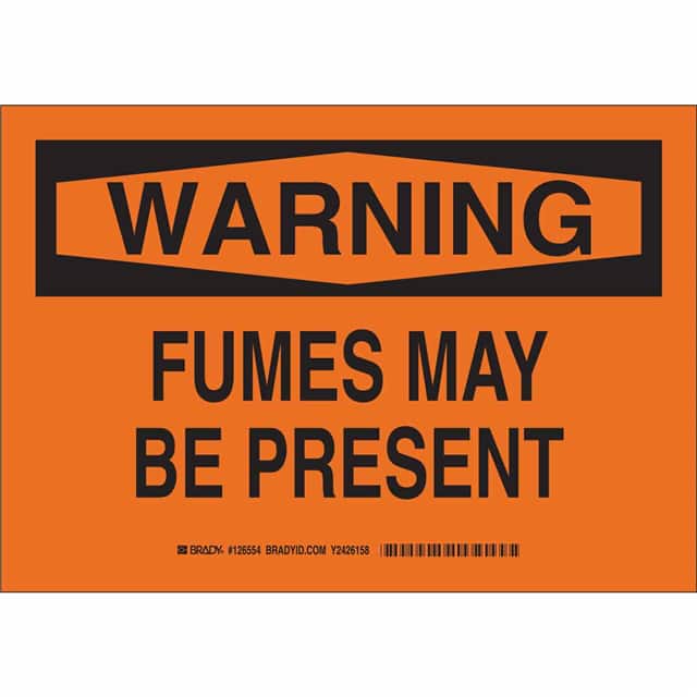 126557 B302 10X14 BLK/ORG WARNING FUMES