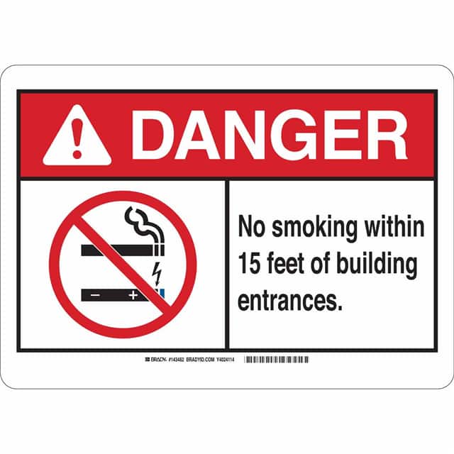 143484 B-302 10X14 NO SMOKING WITHIN 15