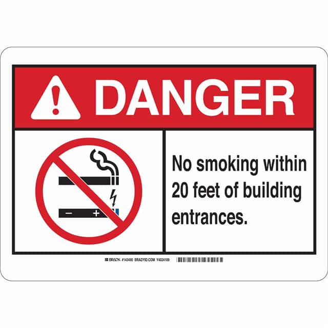143490 B-302 10X14 NO SMOKING WITHIN 20
