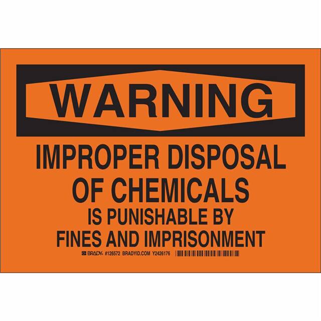 126574 B401 10X14 BLK/ORG WARNING IMPRO