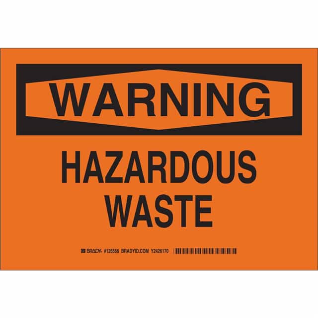 126567 B555 10X14 BLK/ORG WARNING HAZAR