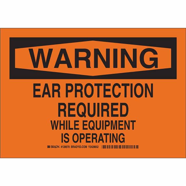 128980 B401 10X14 BLK/ORG WARNING EAR