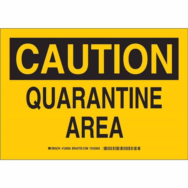 126051 B555 10X14 BLK/YEL CAUTION QUARA