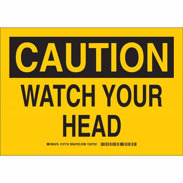 127717 B401 7X10 BLK/YEL CAUTION WATCH