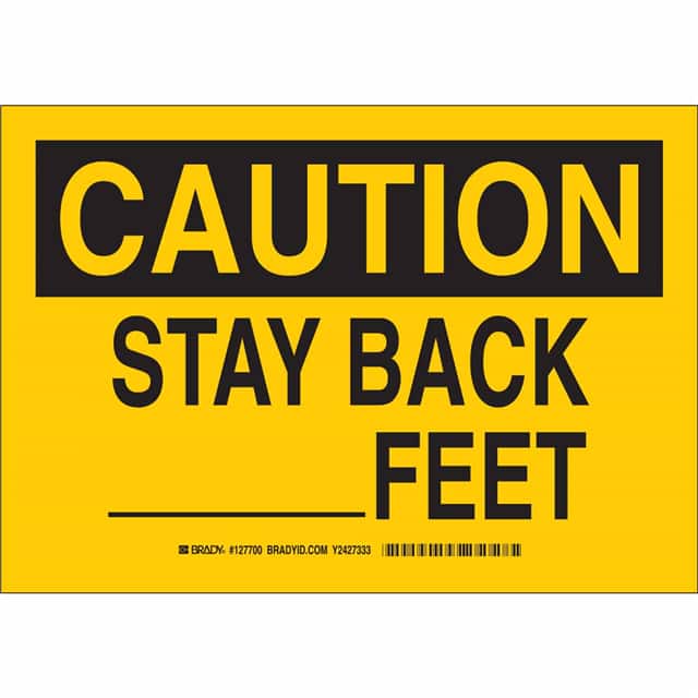 127699 B401 7X10 BLK/YEL CAUTION STAY B