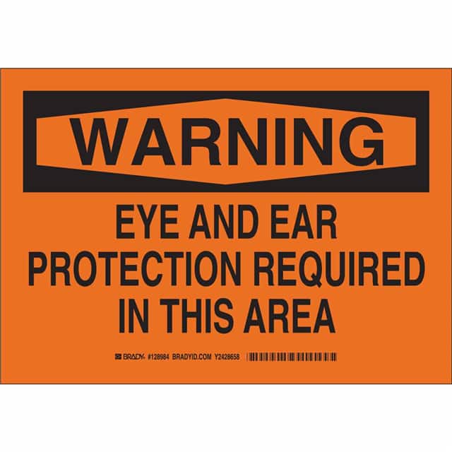 128985 B555 10X14 BLK/ORG WARNING EYE A