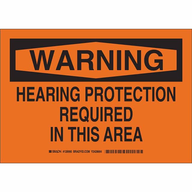 128989 B401 7X10 BLK/ORG WARNING HEARIN