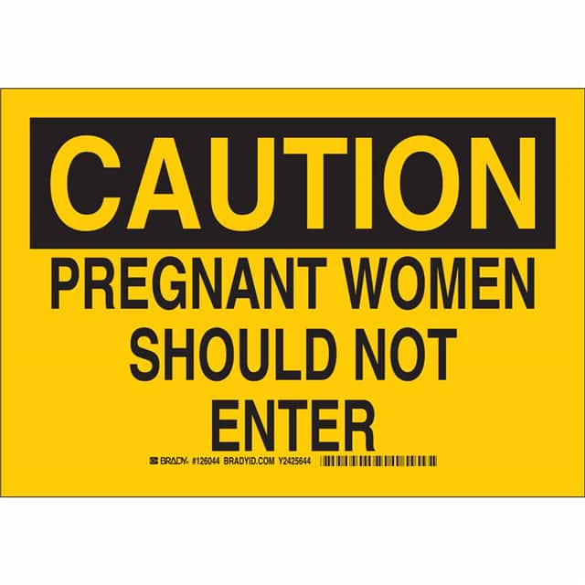 126046 B401 10X14 BLK/YEL CAUTION PREGN