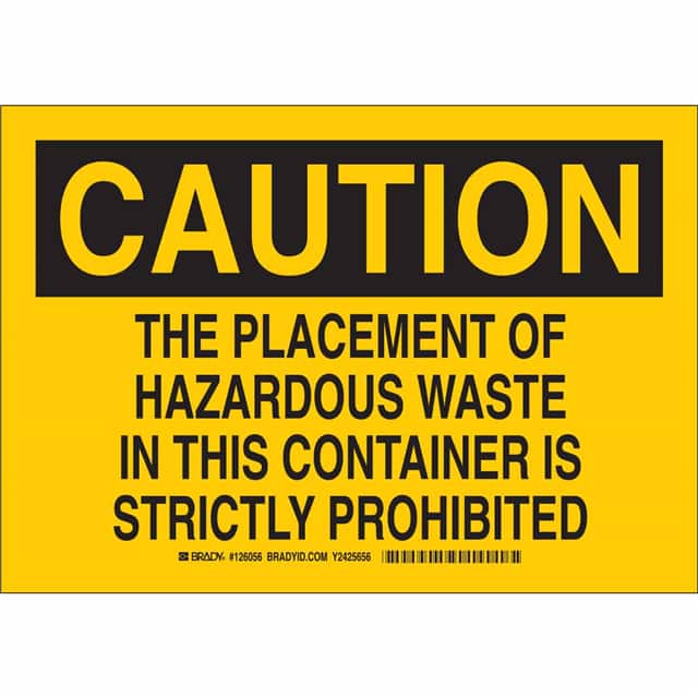126058 B401 10X14 BLK/YEL CAUTION THE P