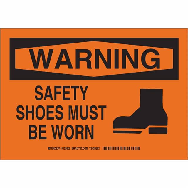 129010 B401 10X14 BLK/ORG WARNING SAFET