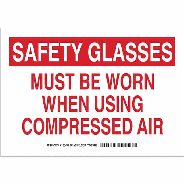 128498 B302 7X10 RED/WHT SAFETY GLASSES