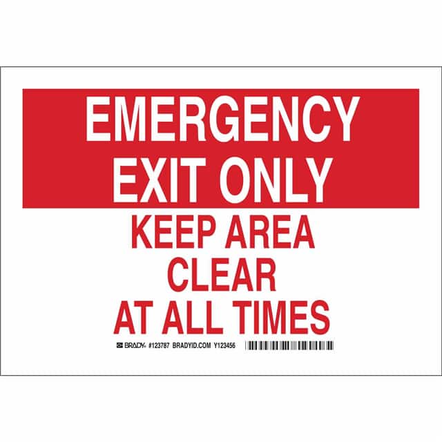 123790 B302 10X14 RED/WHT EMERGENCY EXI
