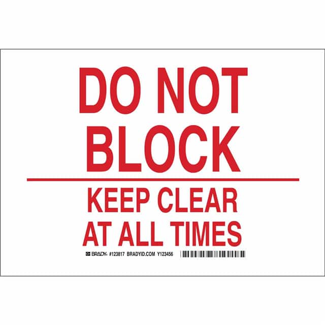 123820 B302 10X14 RED/WHT DO NOT BLOCK