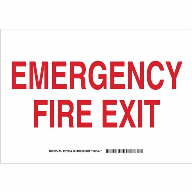 127157 B302 10X14 RED/WHT EMERGENCY FIR