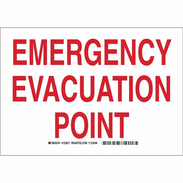 123810 B401 7X10 RED/WHT EMERGENCY EVAC