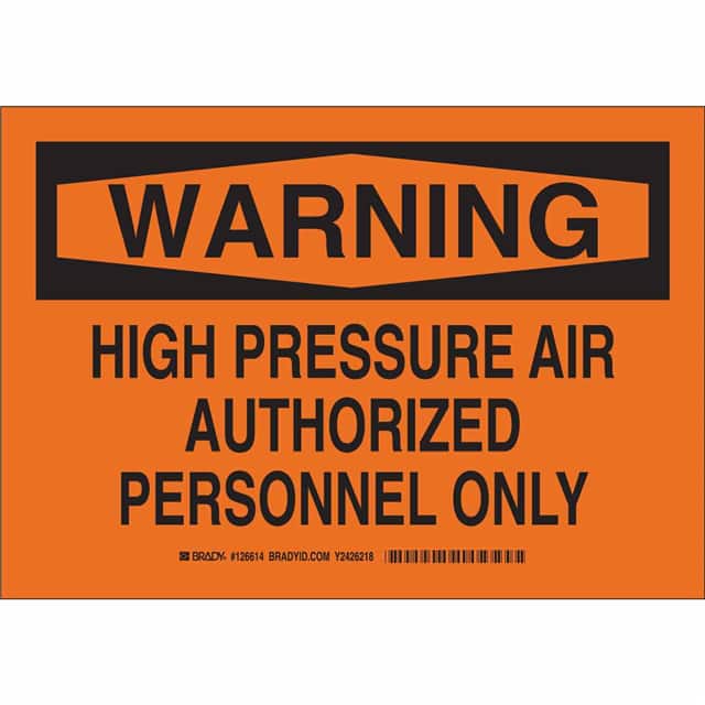 126616 B401 10X14 BLK/ORG WARNING HIGH