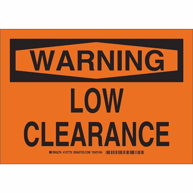 127777 B401 7X10 BLK/ORG WARNING LOW CL