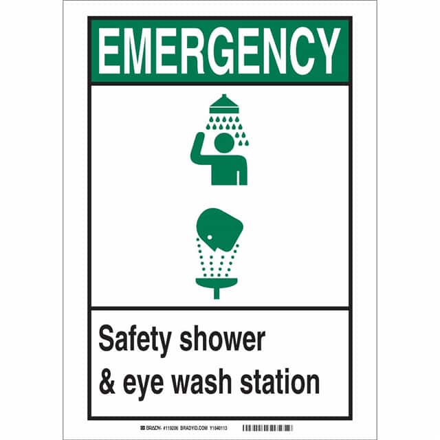 119205 B302 7X10 BLK,GRN/WHT EYE WASH S