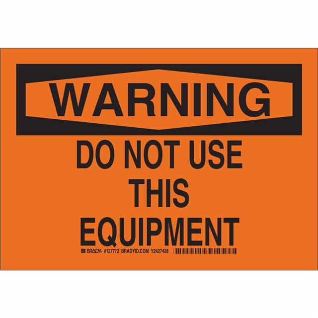 127774 B401 10X14 BLK/ORG WARNING DO NO
