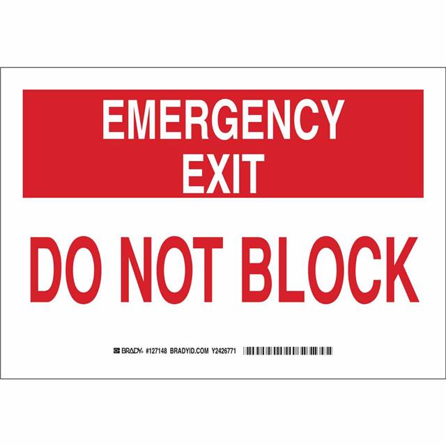 127146 B555 7X10 RED/WHT EMERGENCY EXIT