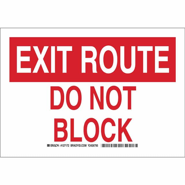 127171 B401 7X10 RED/WHT EXIT ROUTE DO