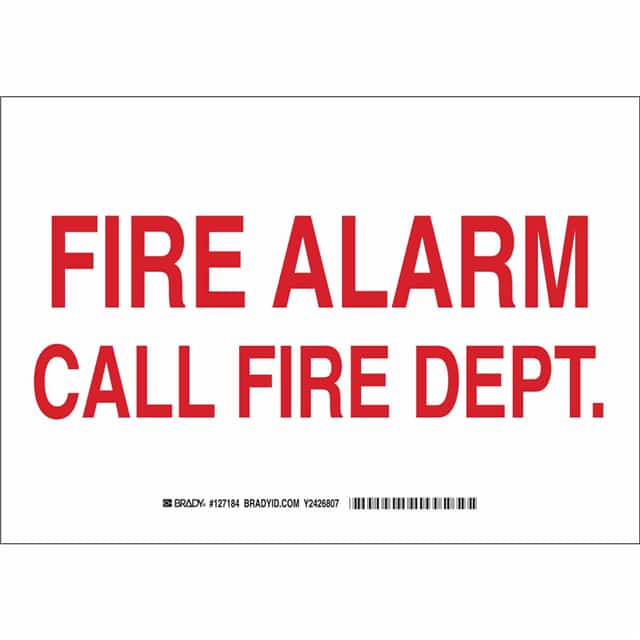 127187 B302 10X14 RED/WHT FIRE ALARM CA
