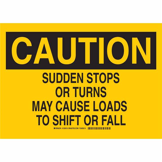 129514 B401 7X10 BLK/YEL CAUTION SUDDEN