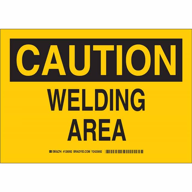126095 B302 10X14 BLK/YEL CAUTION WELDI