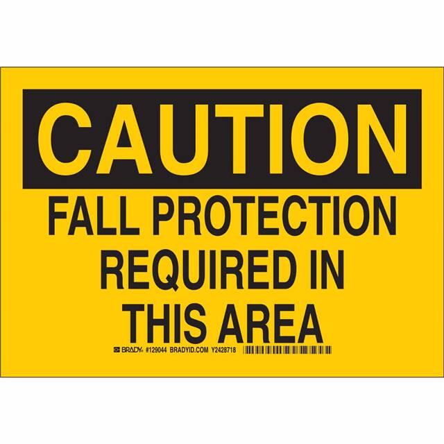 129047 B302 10X14 BLK/YEL CAUTION FALL