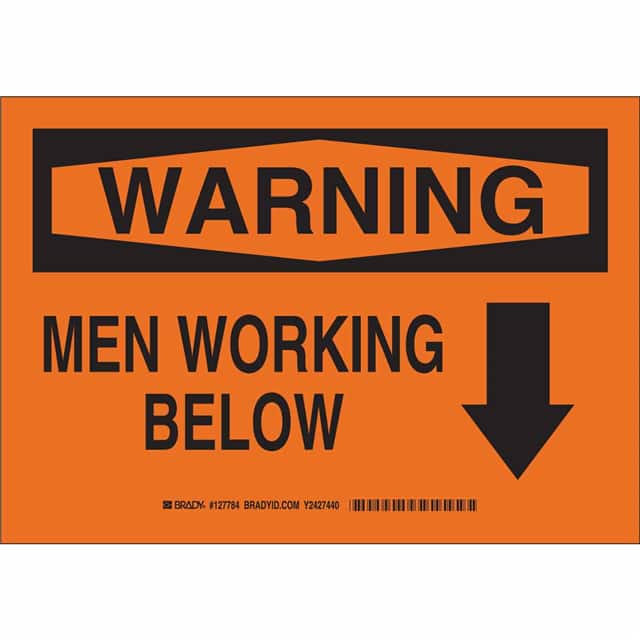 127782 B555 7X10 BLK/ORG WARNING MEN WO