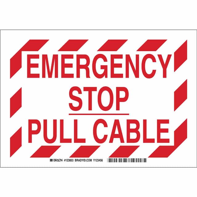 123856 B302 10X14 RED/WHT EMERGENCY STO