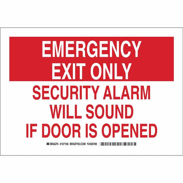 127165 B401 7X10 RED/WHT EMERGENCY EXIT